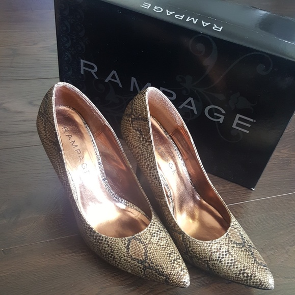 RAMAGE Bronze Snake Heels size 7.5 - Picture 7 of 8